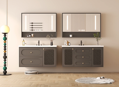 French Style Bathroom Cabinet 3d model