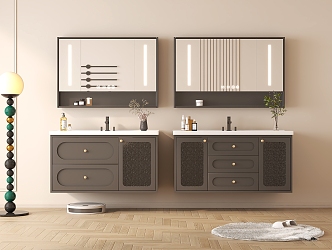 French Style Bathroom Cabinet 3d model