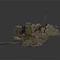 Primitive Wooden Stone Curved Water Transport Vehicle With Steps And Rustic Structure