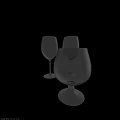 Tech Exhibition Hall Showcasing Transparent Glass Cups With Different Shapes On White Background