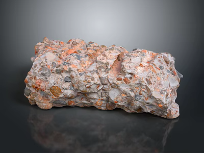 Natural Stone And Wood With Rough Surface And Orange Gray Natural Tones 3d model