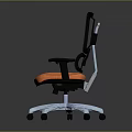 Ergonomic Office Chair With Mesh Backrest Black Armrests And Orange Seat Cushion