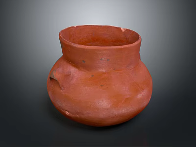 Handcrafted Terracotta Pottery Sculpture With Rounded Body And Textured Surface 3d model