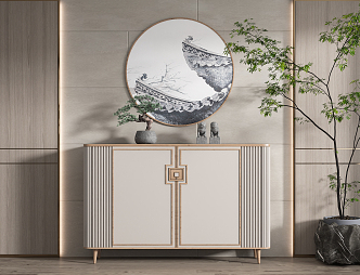 New Chinese-style Entrance Cabinet 3d model