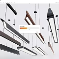 Contemporary Linear Pendant Lights with Sleek Metal and Wooden Accents for Modern Home Interiors