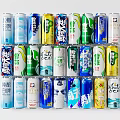 Assorted Canned Beverages With Multiple Brands And Colorful Designs On