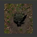 Wooden Stone Tree Stump Decorative Piece with Natural Design and Square Base