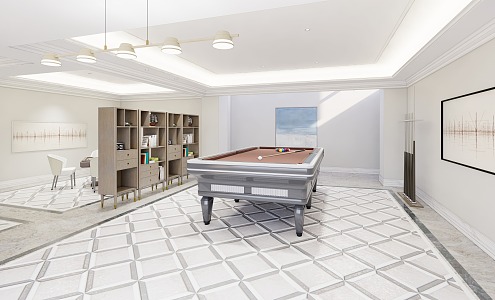 Modern Billiards Room Chess Room 3d model