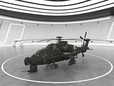 Military aircraft fighter helicopter 3d model