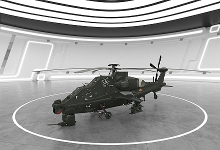 Military aircraft fighter helicopter 3d model