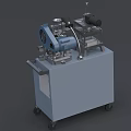 Industrial Equipment With Gray Body Control Panel Red Buttons And Wheels