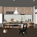 Middle Ancient Retro Home Restaurant Middle Ancient Style Restaurant Open Restaurant Retro Style Restaurant Middle Ancient Style Sideboard Middle Ancient Style Dining Table and Chair 3d model