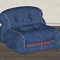 Middle Style Single Sofa 3d model