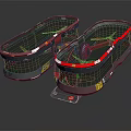 Modern Electronic Cleaning Devices With Mesh Surface And Red Yellow Accents
