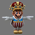 Cartoon King Character With Red Gold Crown Blue Gold Top And Red White Striped Pants