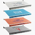 Colorful Sunshade Awnings In Gray Blue Orange With Brand Names Market Themes Seafood Graphics