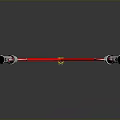 Red Ski Poles Crossed Design With Black And Silver Components