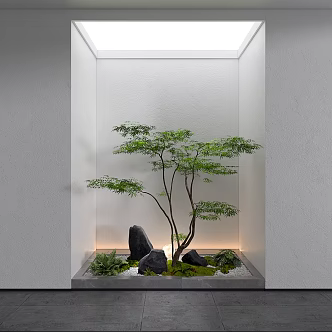 landscape landscaping indoor landscape courtyard landscape plant pile plant combination 3d model