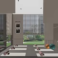 Modern Yoga Studio Interior With Wooden Walls Blinds Yoga Mats Blocks And Balls