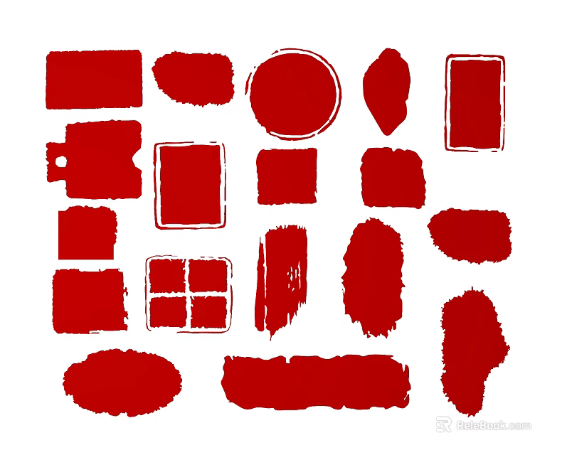 Red Decorative Household Items With Assorted Shapes And Simple Designs 3d model 