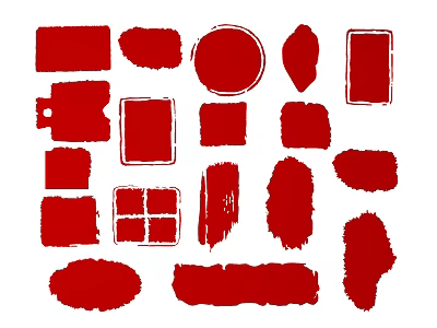 Red Decorative Household Items With Assorted Shapes And Simple Designs 3d model