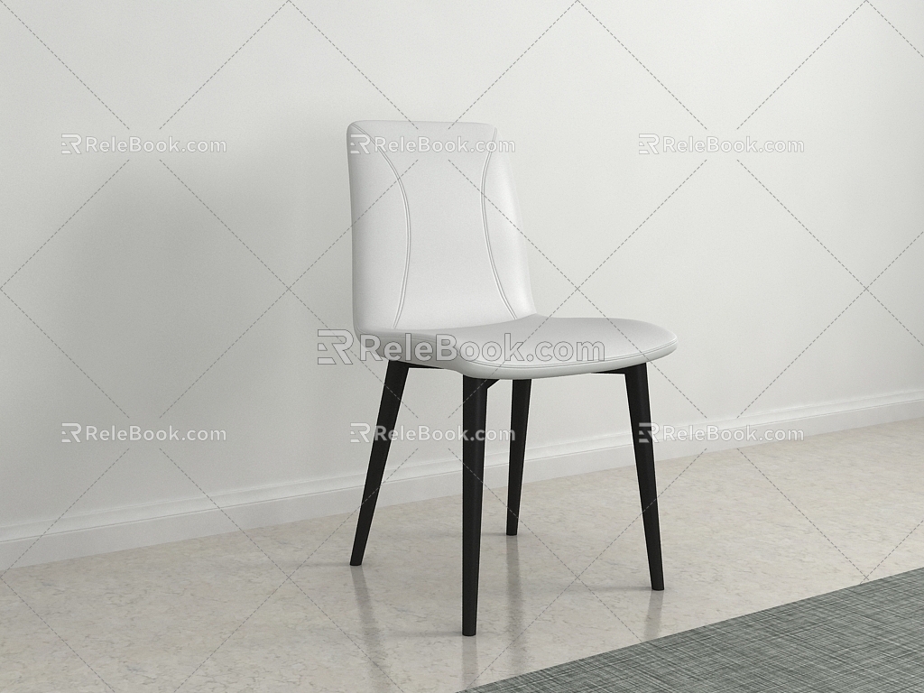 Light Luxury Dining Chair 3d model