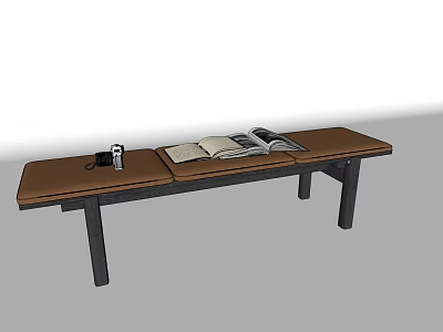 Modern stool solid wood seat cushion 3d model