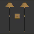Elegant Modern Golden Wall Lamp With Conical Shade And Metal Stand Design