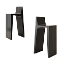 Modern Dark Wooden Bar Stools With Sleek Geometric Design And Stable Structure 3d model