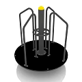 Rotating Playground Equipment With Yellow Top And Black Base Handrails