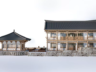 Chinese Ancient Architecture Homestay Architecture Country House Ancestral Temple Ancestral Hall Courtyard 3d model
