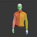 Bright Orange Nike Football Sports Jacket with Zipper Design on Mannequin