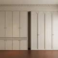 Elegant Modern White Wardrobe Design With Arched Cabinet Doors And Storage Drawers