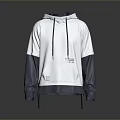 White and Gray Color Block Hoodie with Drawstring Front Pocket Casual Fashion Design