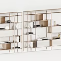 Bookcase Decorative Cabinet Books Books 3d model