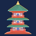 Architecture New Architecture National Tide Architecture Architecture Ancient Architecture Drum Tower Temple of Heaven Pagoda Zen Temple Buildings Temple 7 3d model