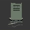Military Weapon Control Device With Green Panel Screen Knobs And Cables 3d model