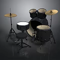 Complete Musical Drum Set With Drums Cymbals Stands And Stool For Household Use