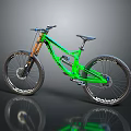High Performance Green Mountain Bike With Full Suspension And Schwalbe Tires