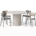 Modern Dining Table and Chair Dining Table and Chair Combination Round Table Dining Table 3d model