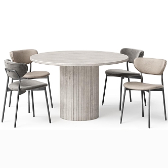 Modern Dining Table and Chair Dining Table and Chair Combination Round Table Dining Table 3d model