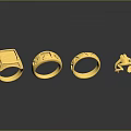 Elegant Gold Rings Featuring Different Designs And Decorative Patterns For Fashion Accessories