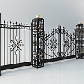 European gate wrought iron gate 3d model