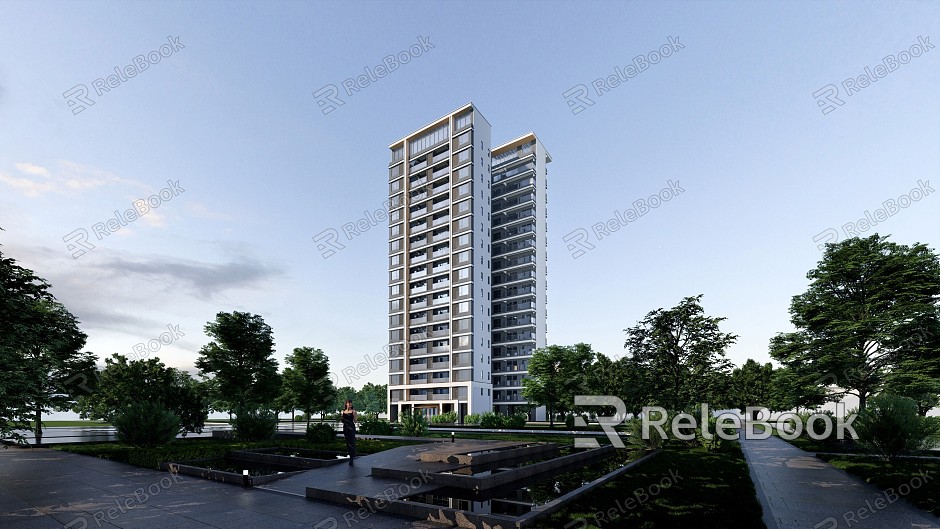 High-rise residential buildings in modern residential areas model