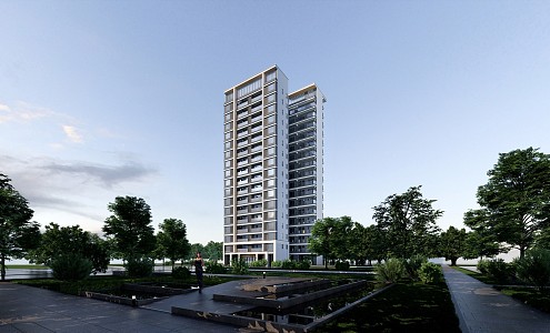 High-rise residential buildings in modern residential areas 3d model