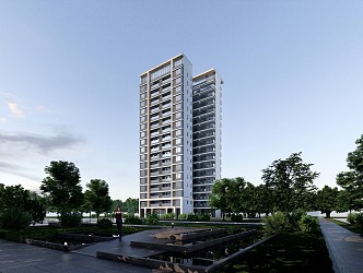 High-rise residential buildings in modern residential areas 3d model