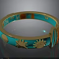 Elegant Turquoise Gold Bracelet With Sun Motifs And Red Orange Accents