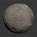 Detailed Rocky Sphere With Textured Surface And Craters On Dark Background