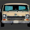 minibus minivan driverless bus school bus van box car 3d model