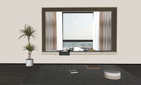 Modern Bay Window Cushion 3d model